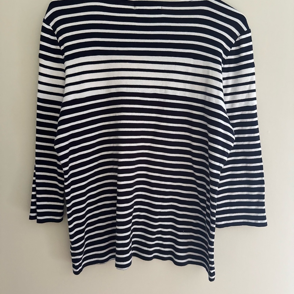 Ralph Lauren Navy and White Striped Long Sleeve Top size XL - Picture 4 of 4
